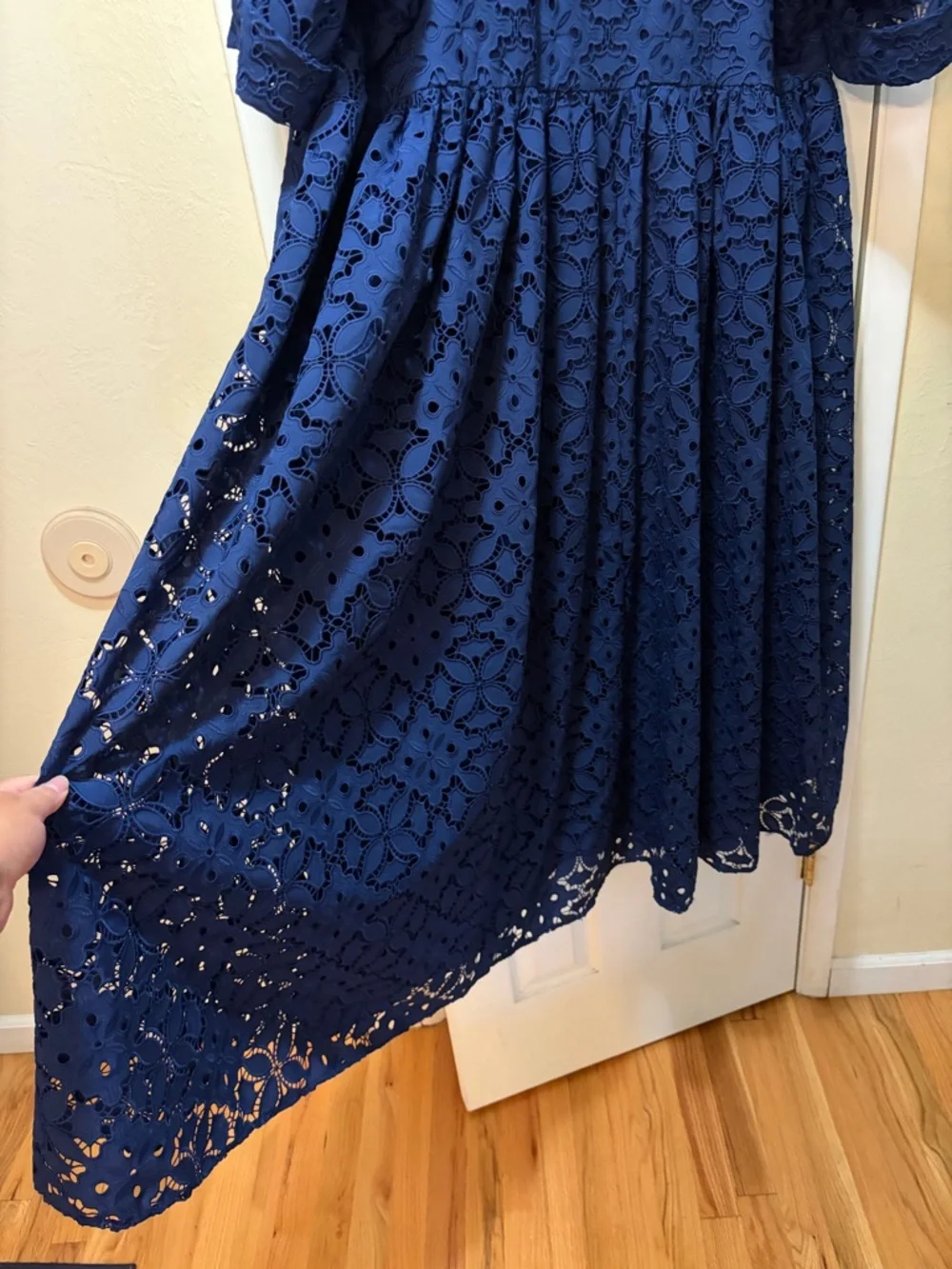 Kate Spade Navy Embroidery Cutwork Montauk Dress - Picture 5 of 8